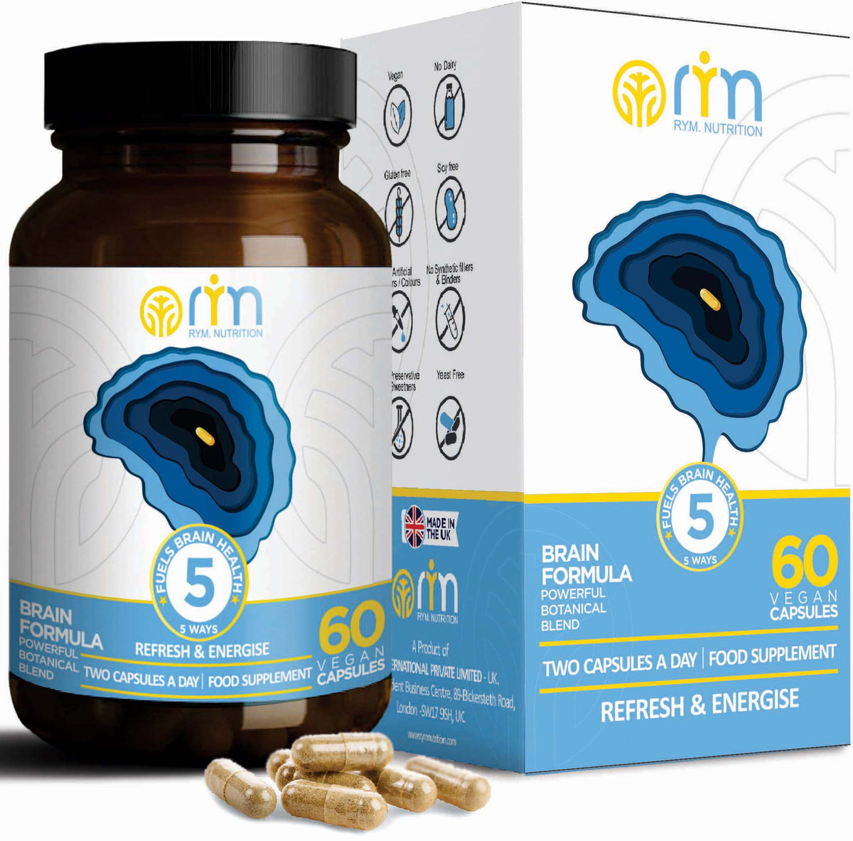 Brain Formula Refresh & Energise 60 Capsules